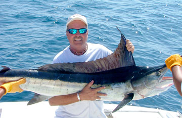 Cabo San Lucas marlin release photo.