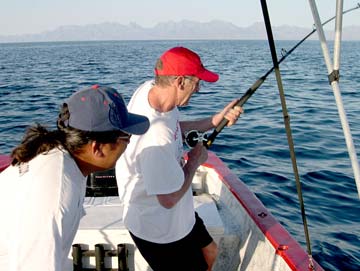 Fishing at Isla Carmen, Loreto, Mexico.