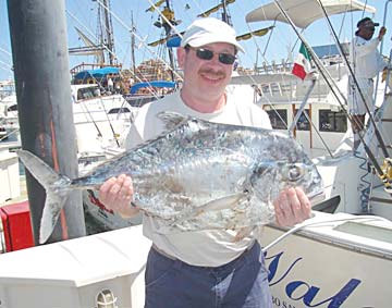 African pompano caught in fishing at Cabo San Lucas, Mexico.