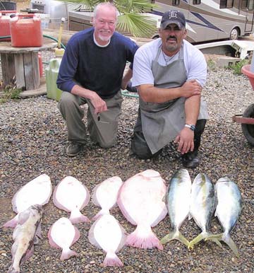 Halibut fishing at Ensenada, Mexico.