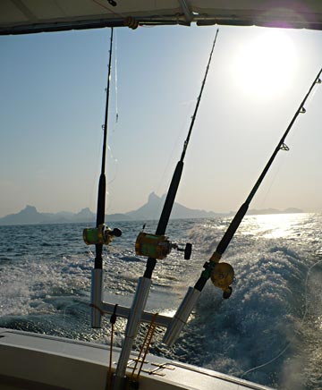 San Carlos, Mexico coast seen from fishing boat 5 miles out.