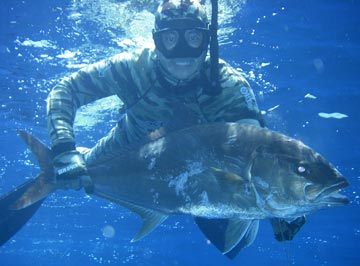 Spear fishing at La Paz, Mexico. 2