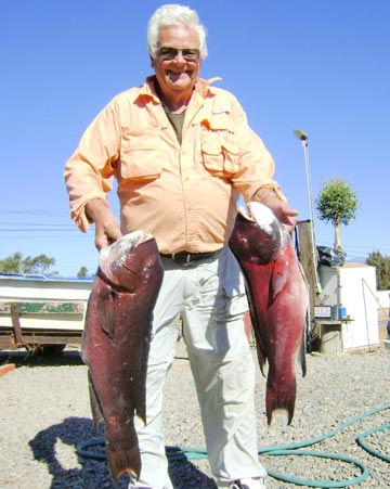 Jay Johnson with two Ensenada sheephead