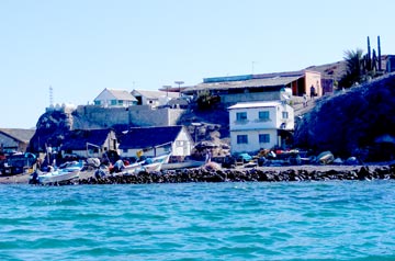 Small settlement on Islote Coyote, Sea of Cortez, Mexico