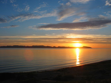 Sunrise over Isla San Marcos, Mexico.